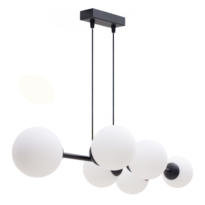 Κρεμαστό φωτιστικό οροφής FIRA 5xE27/60W/230V μαύρο