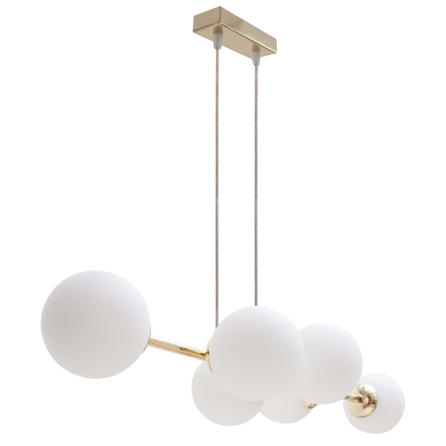 Κρεμαστό φωτιστικό οροφής FIRA 5xE27/60W/230V χρυσό