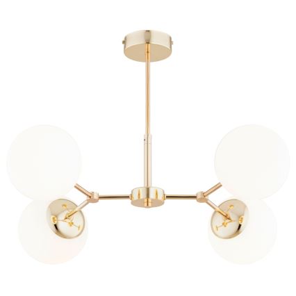 Κρεμαστό φωτιστικό οροφής  FOTON  4xE14/40W/230V χρυσό/λευκό
