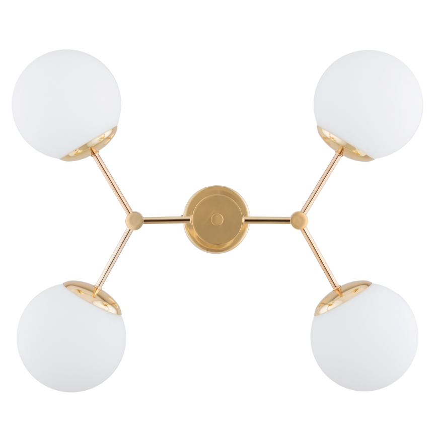 Κρεμαστό φωτιστικό οροφής  FOTON  4xE14/40W/230V χρυσό/λευκό
