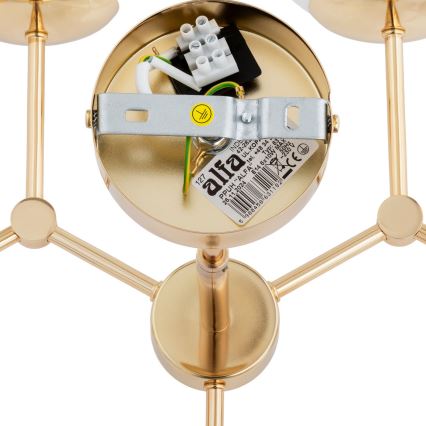 Κρεμαστό φωτιστικό οροφής FOTON  6xE14/40W/230V χρυσό/λευκό