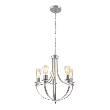 Κρεμαστό φωτιστικό οροφής GINA 5xE27/60W/230V ματ χρώμιο