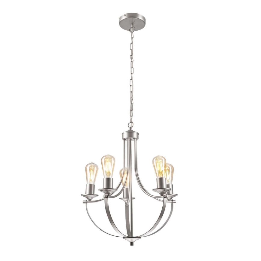 Κρεμαστό φωτιστικό οροφής GINA 5xE27/60W/230V ματ χρώμιο