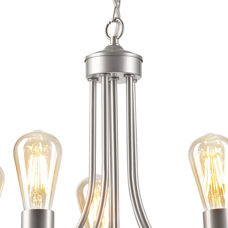 Κρεμαστό φωτιστικό οροφής GINA 5xE27/60W/230V ματ χρώμιο