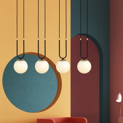 Κρεμαστό φωτιστικό οροφής GLAM 4xE14/10W/230V μαύρο