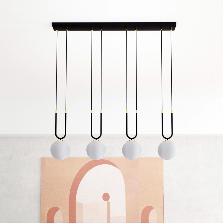 Κρεμαστό φωτιστικό οροφής GLAM 4xE14/10W/230V μαύρο