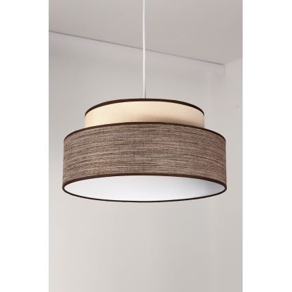 Κρεμαστό φωτιστικό οροφής GRACE 1xE27/60W/230V διάμετρος 40 cm κρεμ/καφέ