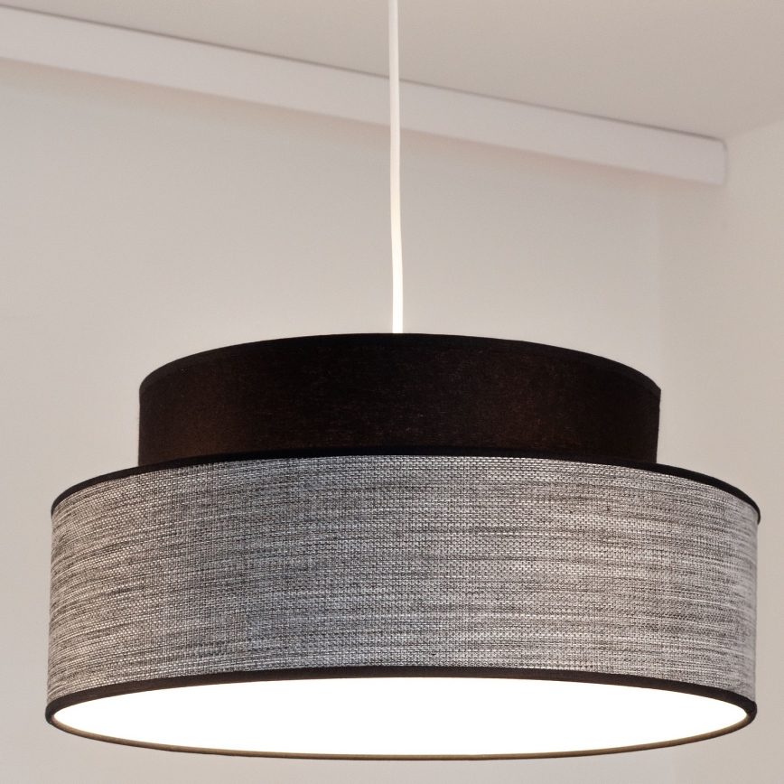 Κρεμαστό φωτιστικό οροφής GRACE 1xE27/60W/230V διάμετρος 40 cm μαύρο/γκρι