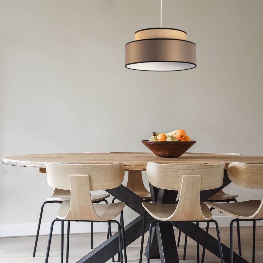 Κρεμαστό φωτιστικό οροφής GRACE 1xE27/60W/230V διάμετρος 40 cm μπεζ/καφέ