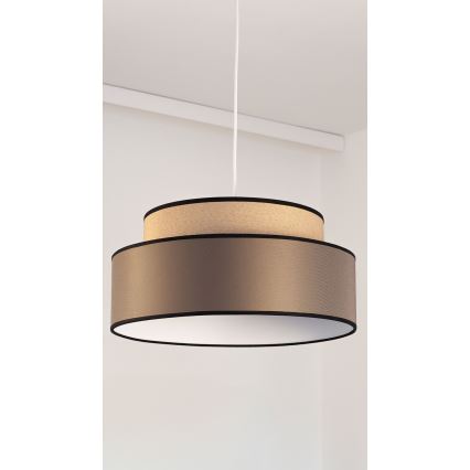 Κρεμαστό φωτιστικό οροφής GRACE 1xE27/60W/230V διάμετρος 40 cm μπεζ/καφέ