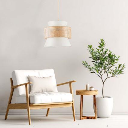 Κρεμαστό φωτιστικό οροφής GRENADA 1xE27/20W/230V διάμετρος 40 cm μπεζ