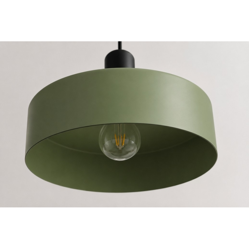 Κρεμαστό φωτιστικό οροφής HAKI 3xE27/60W/230V πράσινο/μαύρο