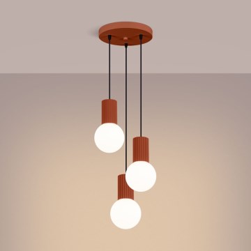 Κρεμαστό φωτιστικό οροφής HALO 3xG9/8W/230V διάμετρος 25 cm πορτοκαλί