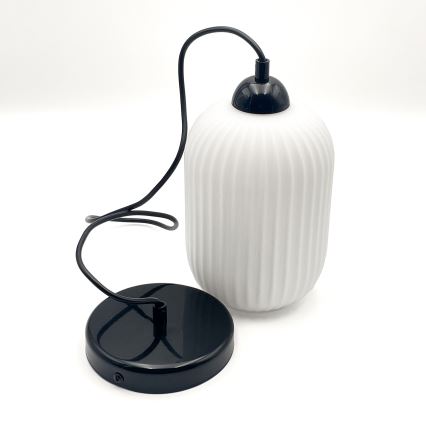 Κρεμαστό φωτιστικό οροφής HARMA 1xE27/15W/230V διάμετρος 14 cm λευκό/μαύρο