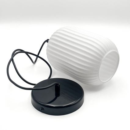 Κρεμαστό φωτιστικό οροφής HARMA 1xE27/15W/230V διάμετρος 14 cm λευκό/μαύρο