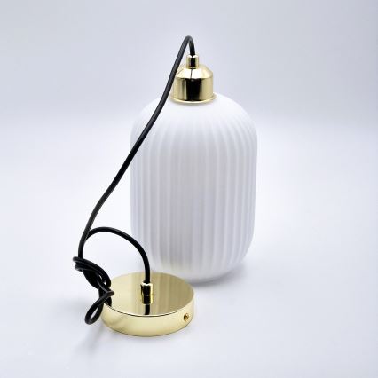 Κρεμαστό φωτιστικό οροφής HARMA 1xE27/15W/230V διάμετρος 14 cm λευκό/χρυσό