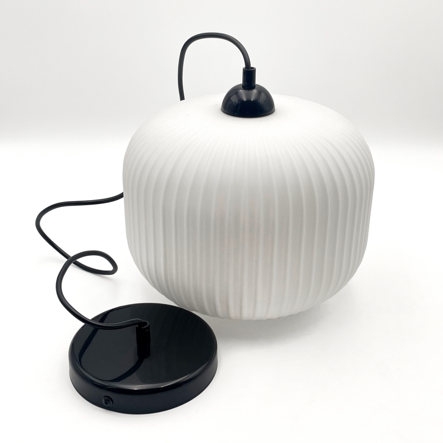 Κρεμαστό φωτιστικό οροφής HARMA 1xE27/15W/230V διάμετρος 20 cm λευκό/μαύρο