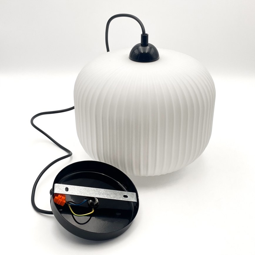 Κρεμαστό φωτιστικό οροφής HARMA 1xE27/15W/230V διάμετρος 20 cm λευκό/μαύρο