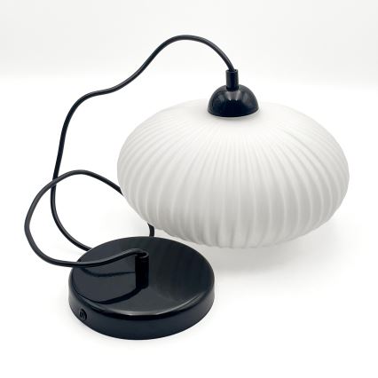 Κρεμαστό φωτιστικό οροφής HARMA 1xE27/15W/230V διάμετρος 25 cm λευκό/μαύρο