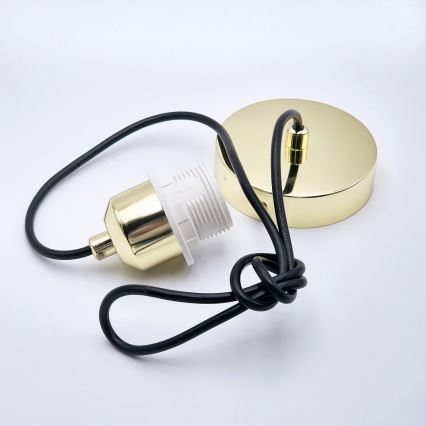 Κρεμαστό φωτιστικό οροφής HARMA 1xE27/15W/230V διάμετρος 25 cm λευκό/χρυσό