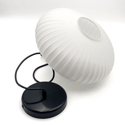 Κρεμαστό φωτιστικό οροφής HARMA 1xE27/15W/230V διάμετρος 30 cm λευκό/μαύρο