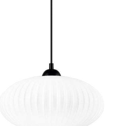 Κρεμαστό φωτιστικό οροφής HARMA 1xE27/15W/230V διάμετρος 30 cm λευκό/μαύρο