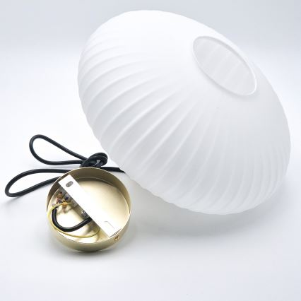 Κρεμαστό φωτιστικό οροφής HARMA 1xE27/15W/230V διάμετρος 30 cm λευκό/χρυσό