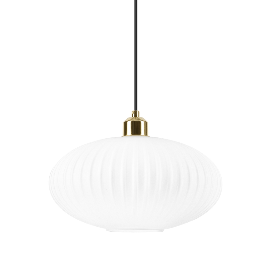 Κρεμαστό φωτιστικό οροφής HARMA 1xE27/15W/230V διάμετρος 30 cm λευκό/χρυσό