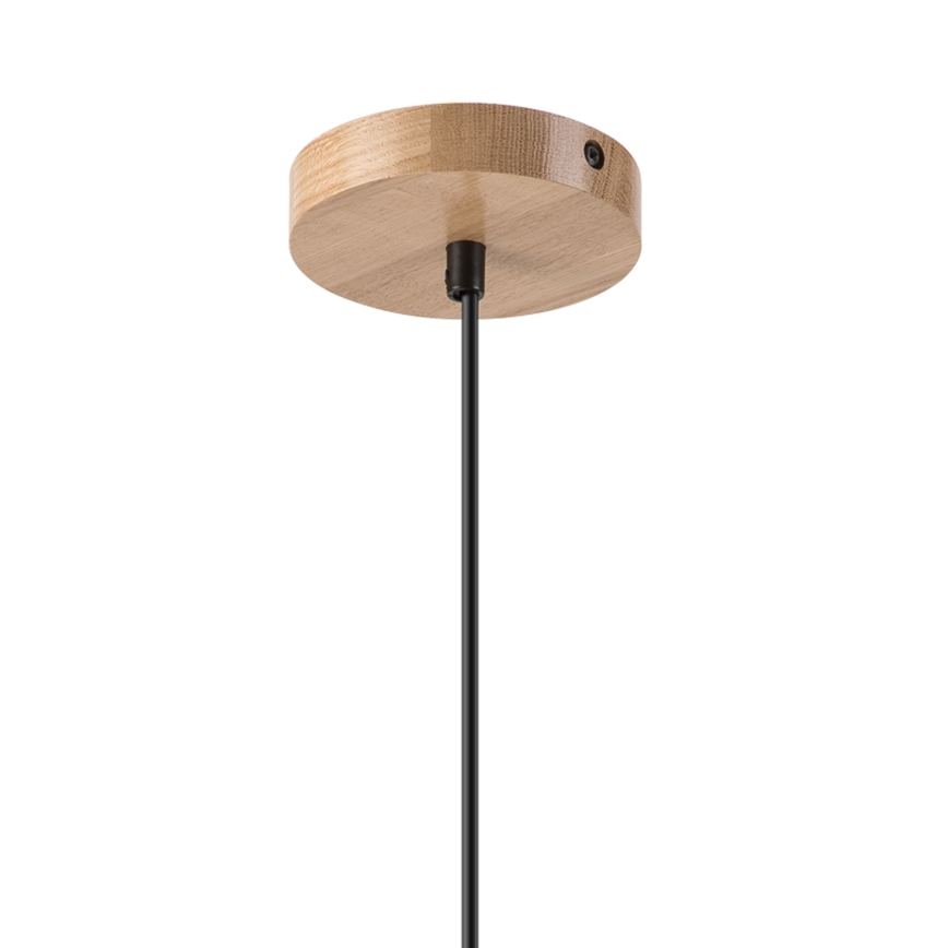 Κρεμαστό φωτιστικό οροφής HARMONY 1xE27/15W/230V διάμετρος 14 cm λευκό/δρυς