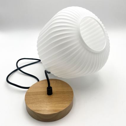 Κρεμαστό φωτιστικό οροφής HARMONY 1xE27/15W/230V διάμετρος 20 cm λευκό/δρυς