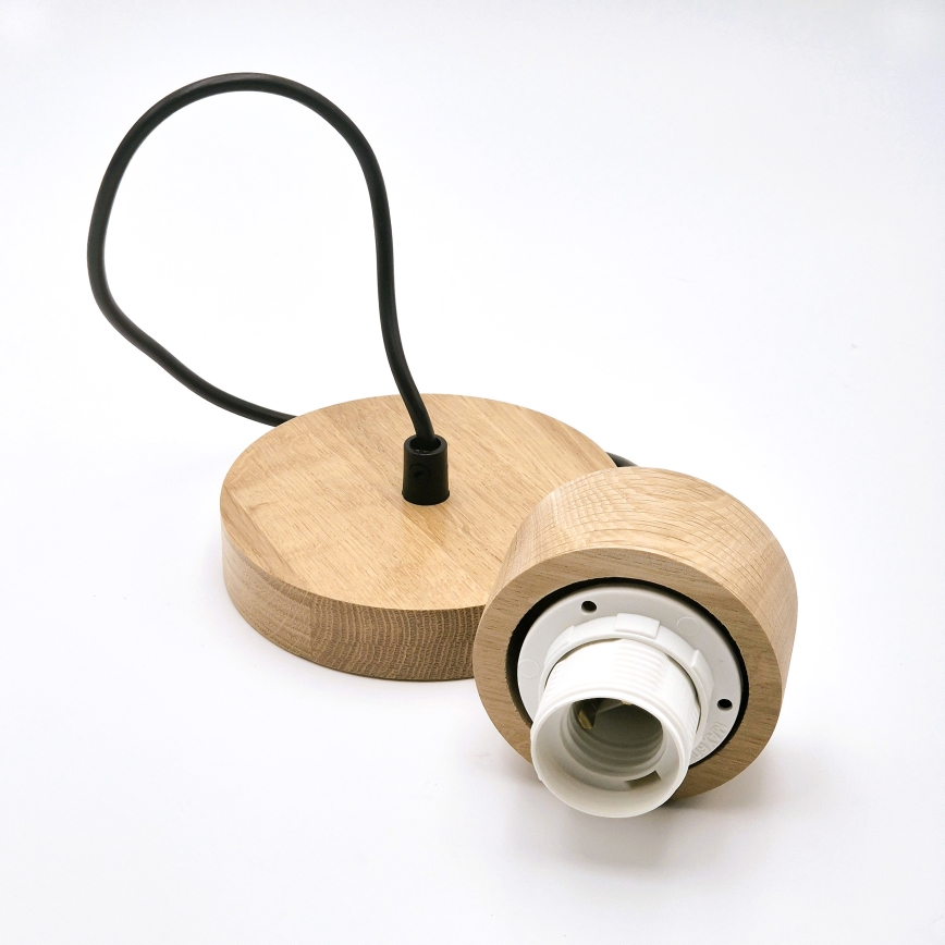 Κρεμαστό φωτιστικό οροφής HARMONY 1xE27/15W/230V διάμετρος 20 cm λευκό/δρυς