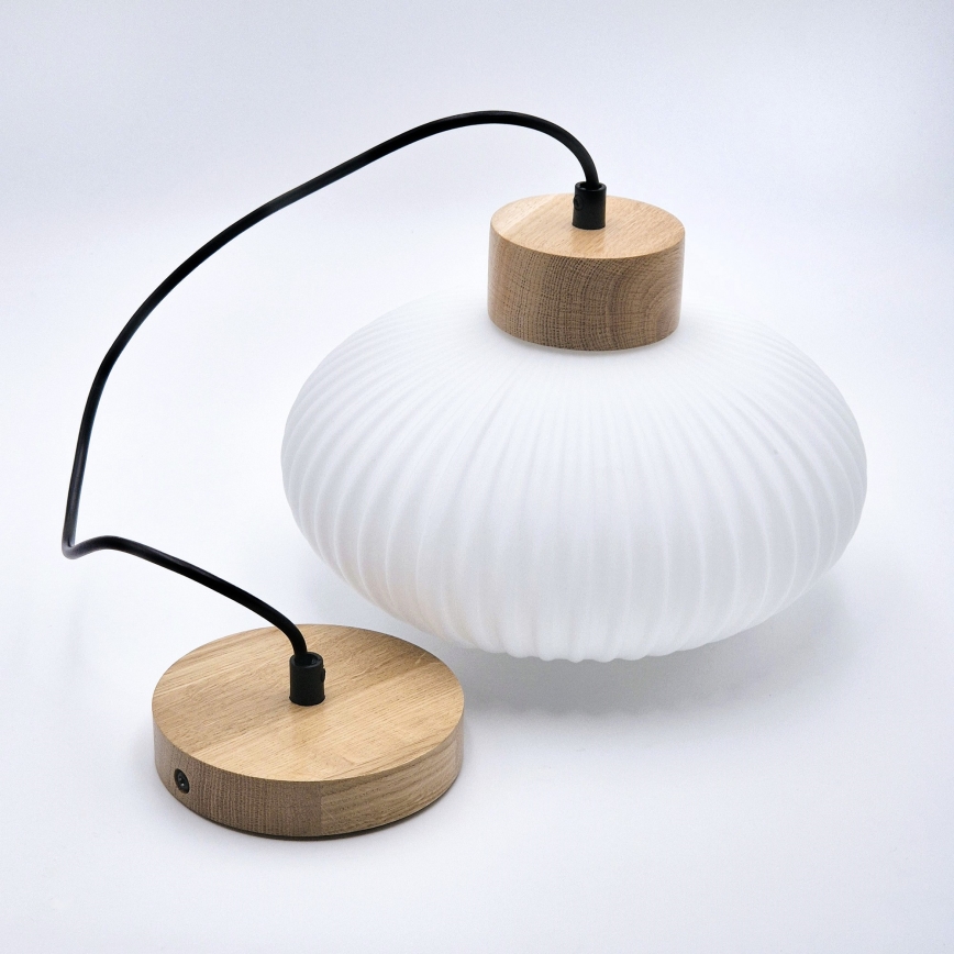 Κρεμαστό φωτιστικό οροφής HARMONY 1xE27/15W/230V διάμετρος 25 cm λευκό/δρυς