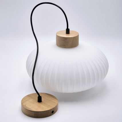 Κρεμαστό φωτιστικό οροφής HARMONY 1xE27/15W/230V διάμετρος 30 cm λευκό/δρυς