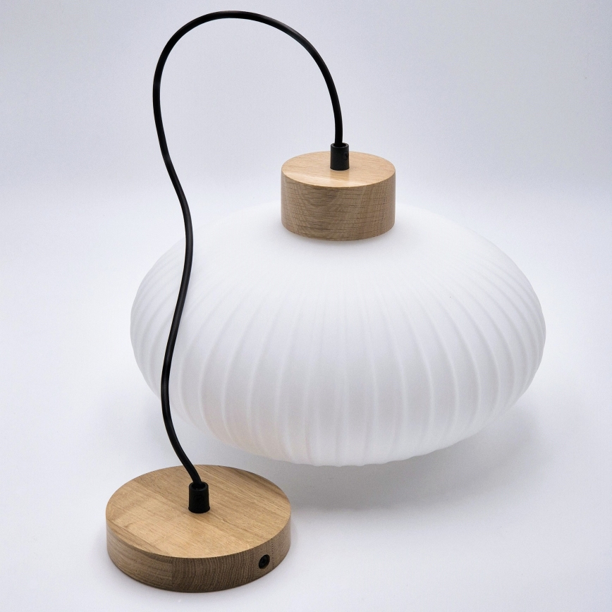 Κρεμαστό φωτιστικό οροφής HARMONY 1xE27/15W/230V διάμετρος 30 cm λευκό/δρυς