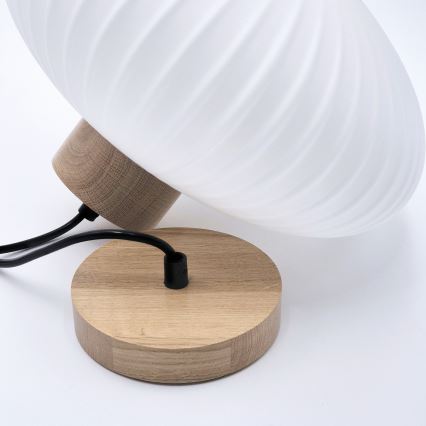 Κρεμαστό φωτιστικό οροφής HARMONY 1xE27/15W/230V διάμετρος 30 cm λευκό/δρυς