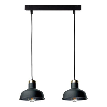 Κρεμαστό φωτιστικό οροφής HEBE 2xE27/60W/230V μαύρο