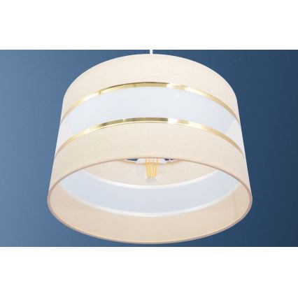 Κρεμαστό φωτιστικό οροφής HELEN 1xE27/15W/230V διάμετρος 35 cm κρεμ/χρυσό