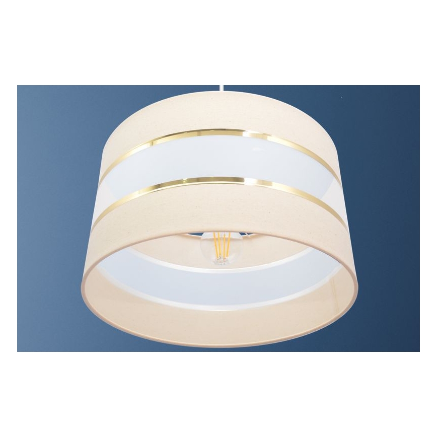 Κρεμαστό φωτιστικό οροφής HELEN 1xE27/15W/230V διάμετρος 35 cm κρεμ/χρυσό