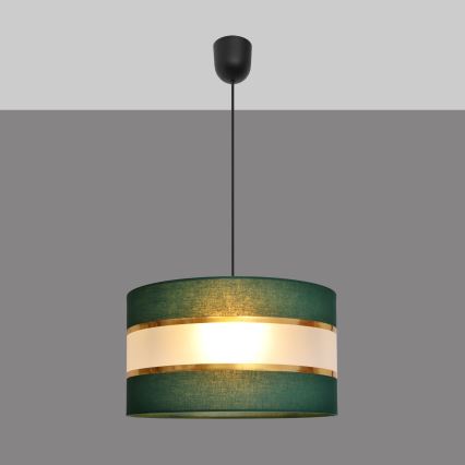 Κρεμαστό φωτιστικό οροφής HELEN 1xE27/15W/230V διάμετρος 35 cm πράσινο/χρυσαφί