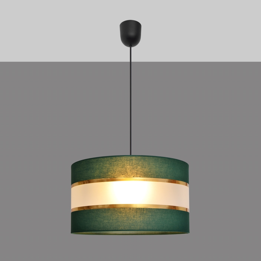 Κρεμαστό φωτιστικό οροφής HELEN 1xE27/15W/230V διάμετρος 35 cm πράσινο/χρυσαφί