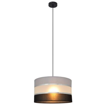 Κρεμαστό φωτιστικό οροφής HELEN 1xE27/15W/230V διάμετρος 35 cm μαύρο/γκρι/ασημί