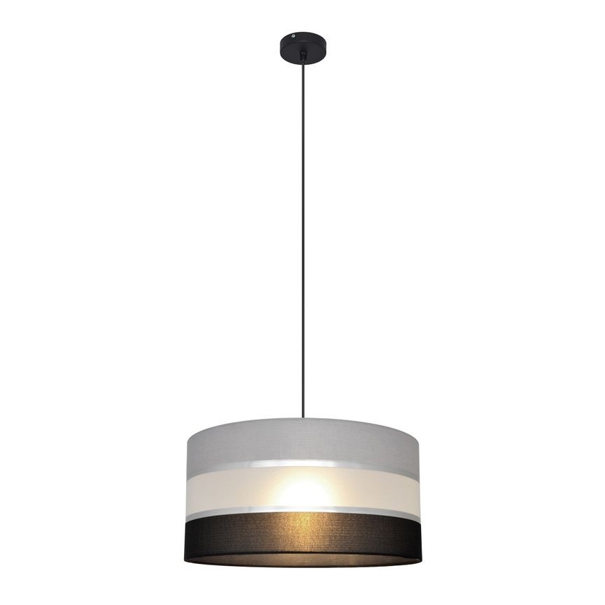 Κρεμαστό φωτιστικό οροφής HELEN 1xE27/15W/230V διάμετρος 40 cm μαύρο/γκρι/ασημί