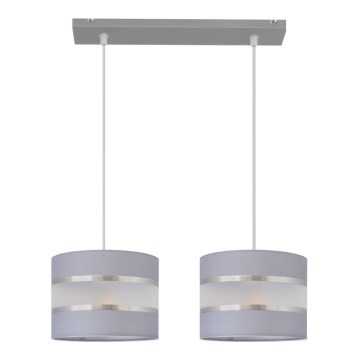 Κρεμαστό φωτιστικό οροφής HELEN 2xE27/15W/230V γκρι/ασημί