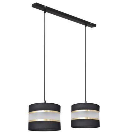 Κρεμαστό φωτιστικό οροφής HELEN 2xE27/15W/230V μαύρο/χρυσό