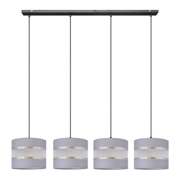 Κρεμαστό φωτιστικό οροφής HELEN 4xE27/15W/230V γκρι/μαύρο