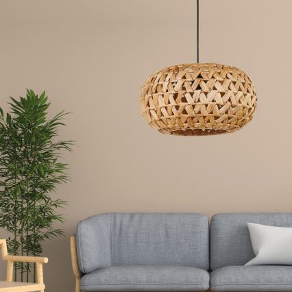 Κρεμαστό φωτιστικό οροφής HOSHI 1xE27/20W/230V διάμετρος 38 cm hemp