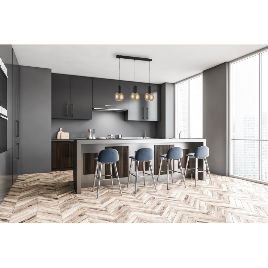 Κρεμαστό φωτιστικό οροφής JANTAR BLACK 3xE27/60W/230V