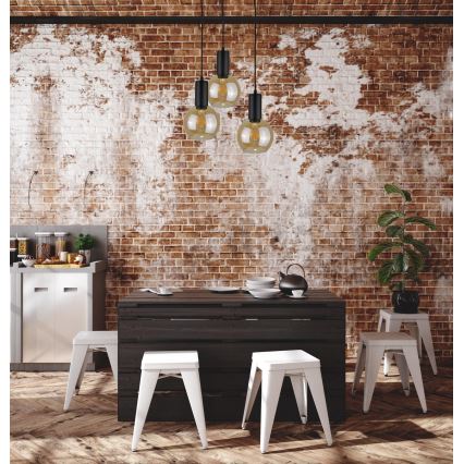 Κρεμαστό φωτιστικό οροφής JANTAR BLACK 3xE27/60W/230V διάμετρος 30 cm