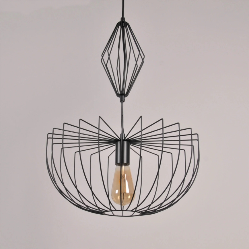 Κρεμαστό φωτιστικό οροφής JASMINA 1xE27/20W/230V διάμετρος 40 cm μαύρο