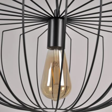 Κρεμαστό φωτιστικό οροφής JASMINA 1xE27/20W/230V διάμετρος 40 cm μαύρο